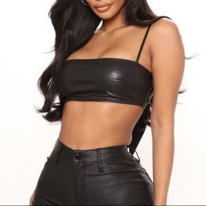 FashionNova Leather Crop Top